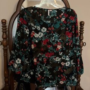 Black Floral Tunic